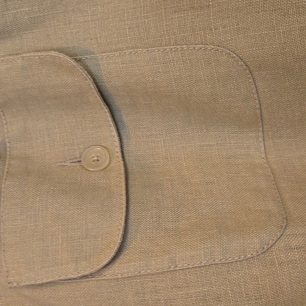 Michael Kors Beige Linen Crop/Capri Trouser Style Pants - Picture 3 of 10